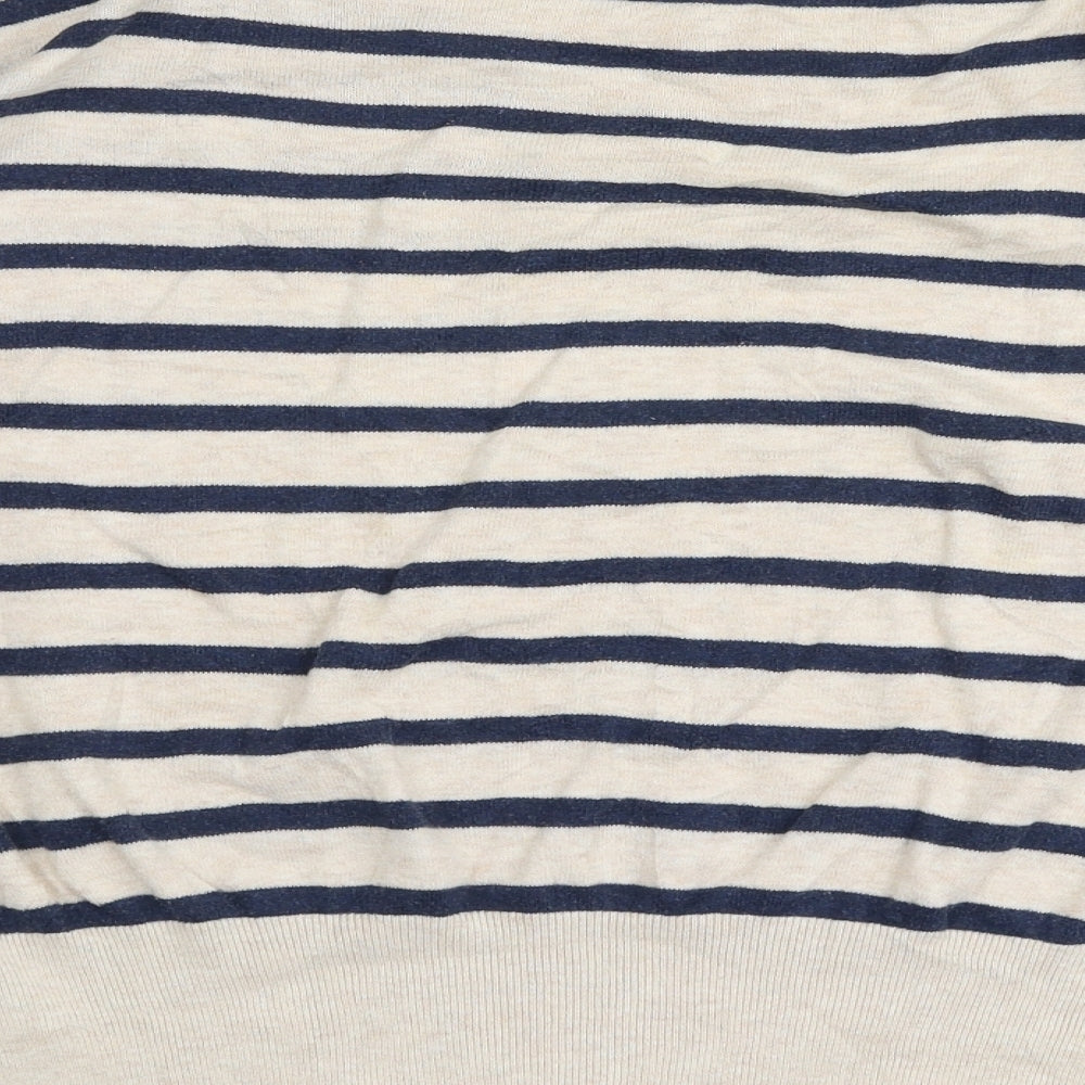 New Look Womens Multicoloured Boat Neck Striped 100% Cotton Pullover Jumper Size 16