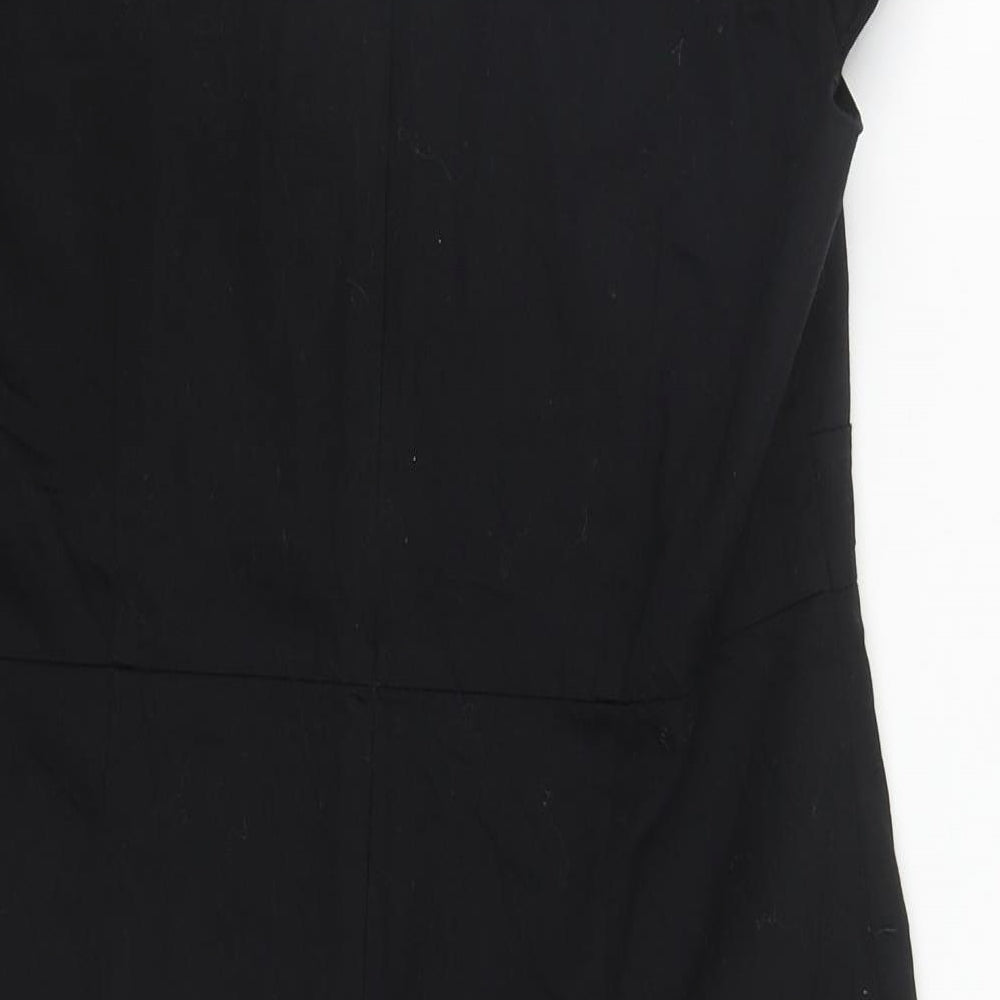 Be Beau Womens Black Polyester Pencil Dress Size 10 Round Neck Zip