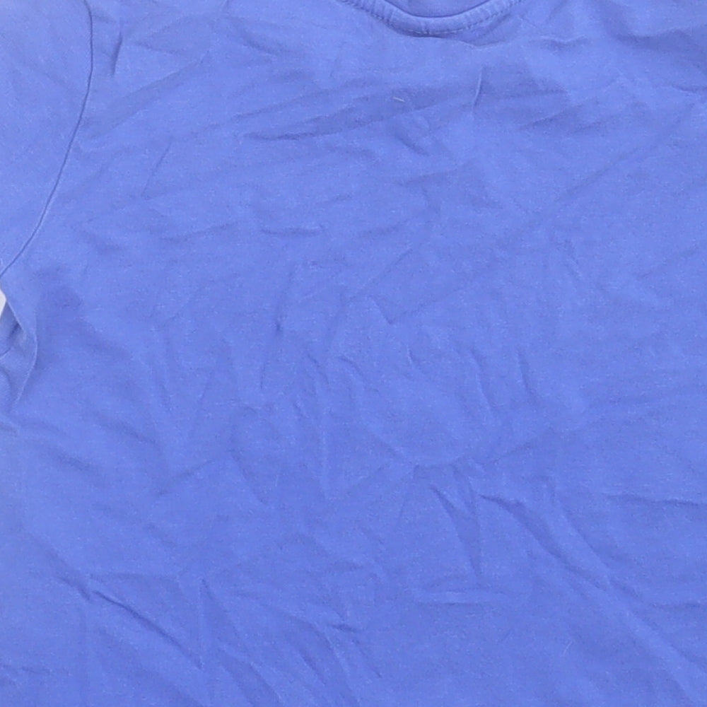 Preworn Boys Blue Cotton Basic T-Shirt Size 2 Years Crew Neck Pullover