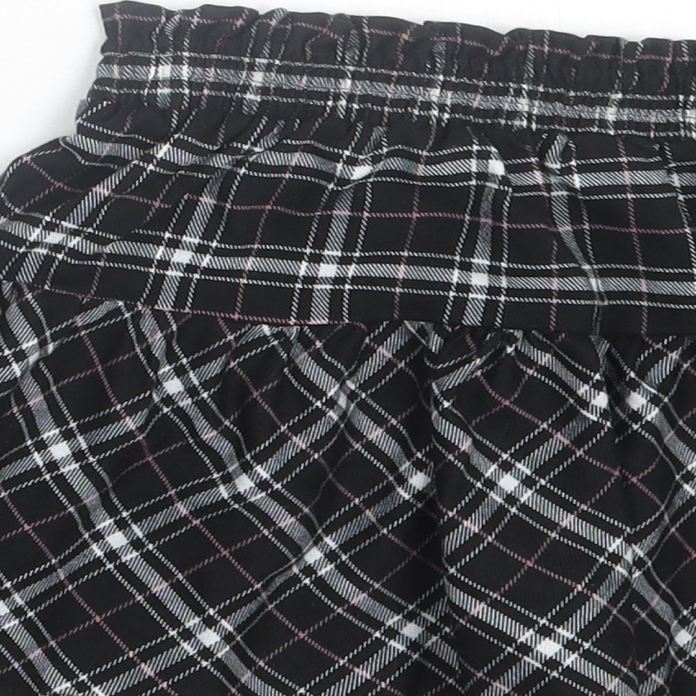 Dunnes Stores Girls Black Plaid Polyester Skater Skirt Size 3-4 Years Regular Pull On