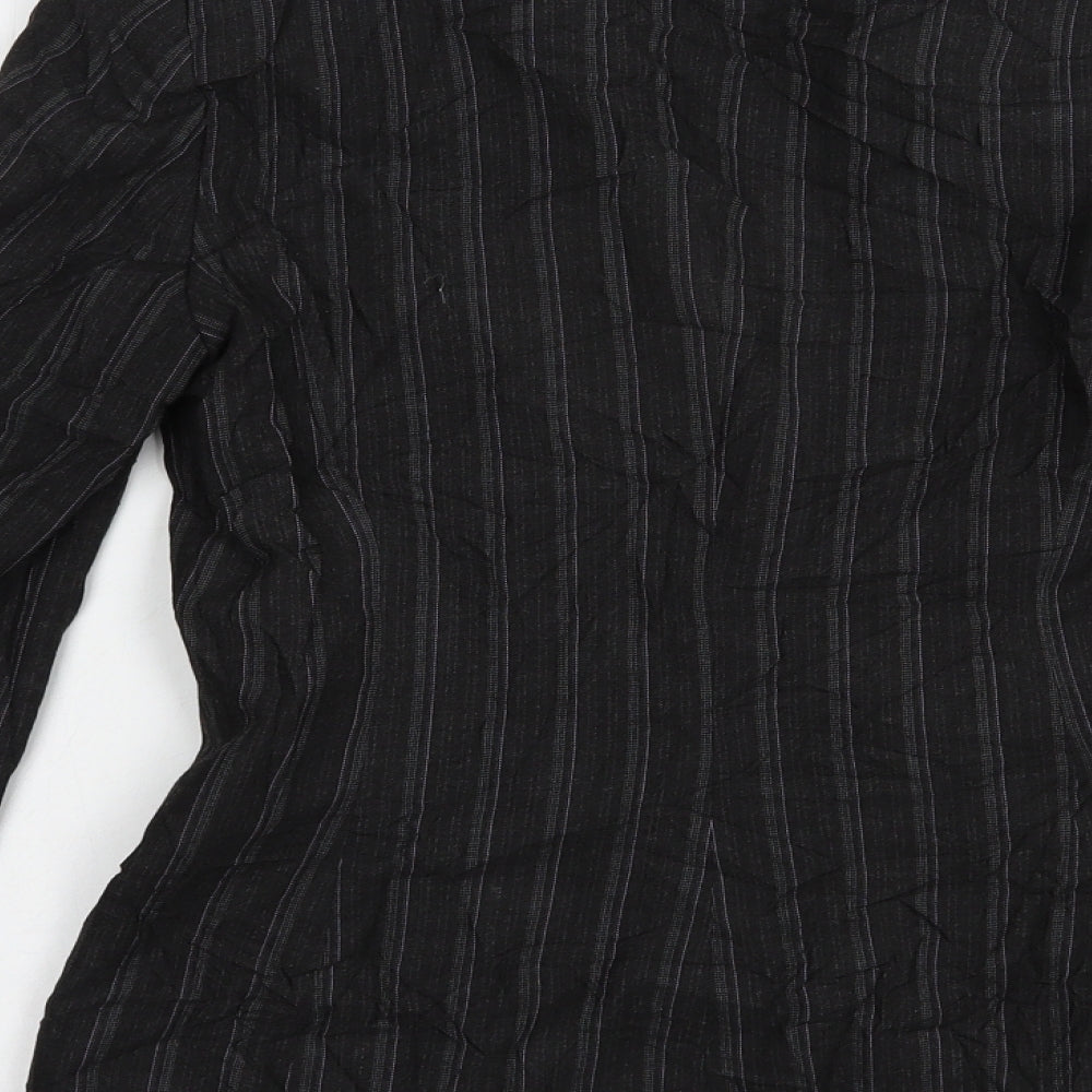 Slater Womens Grey Striped Jacket Blazer Size 6 Button
