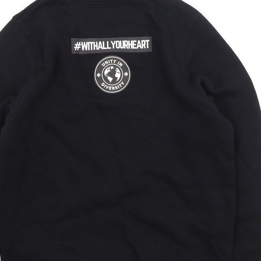 Preworn Boys Black Cotton Pullover Sweatshirt Size 8 Years