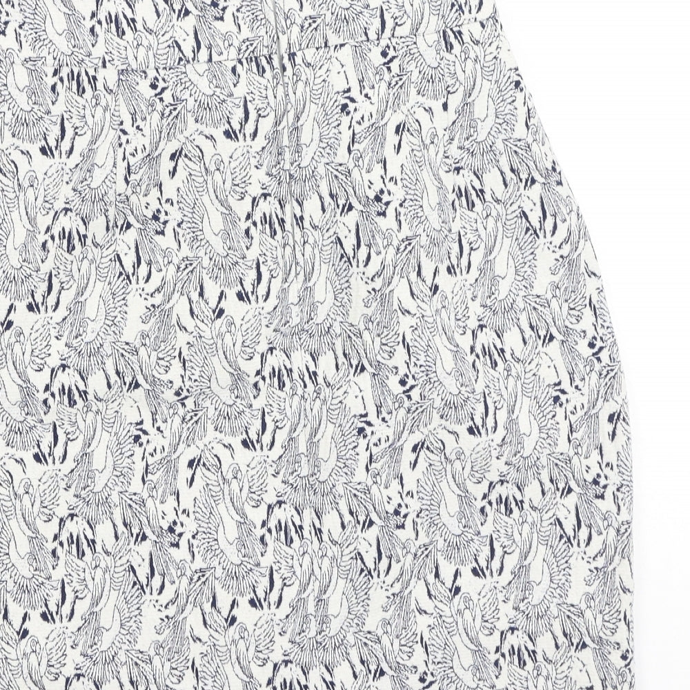 NAF NAF Womens White Cotton A-Line Skirt Size 34