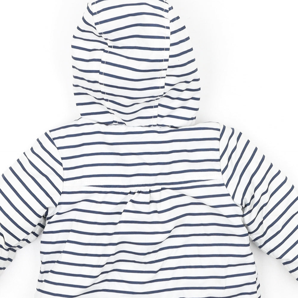 George Baby Ivory Striped Basic Coat Coatigan Size 6-9 Months