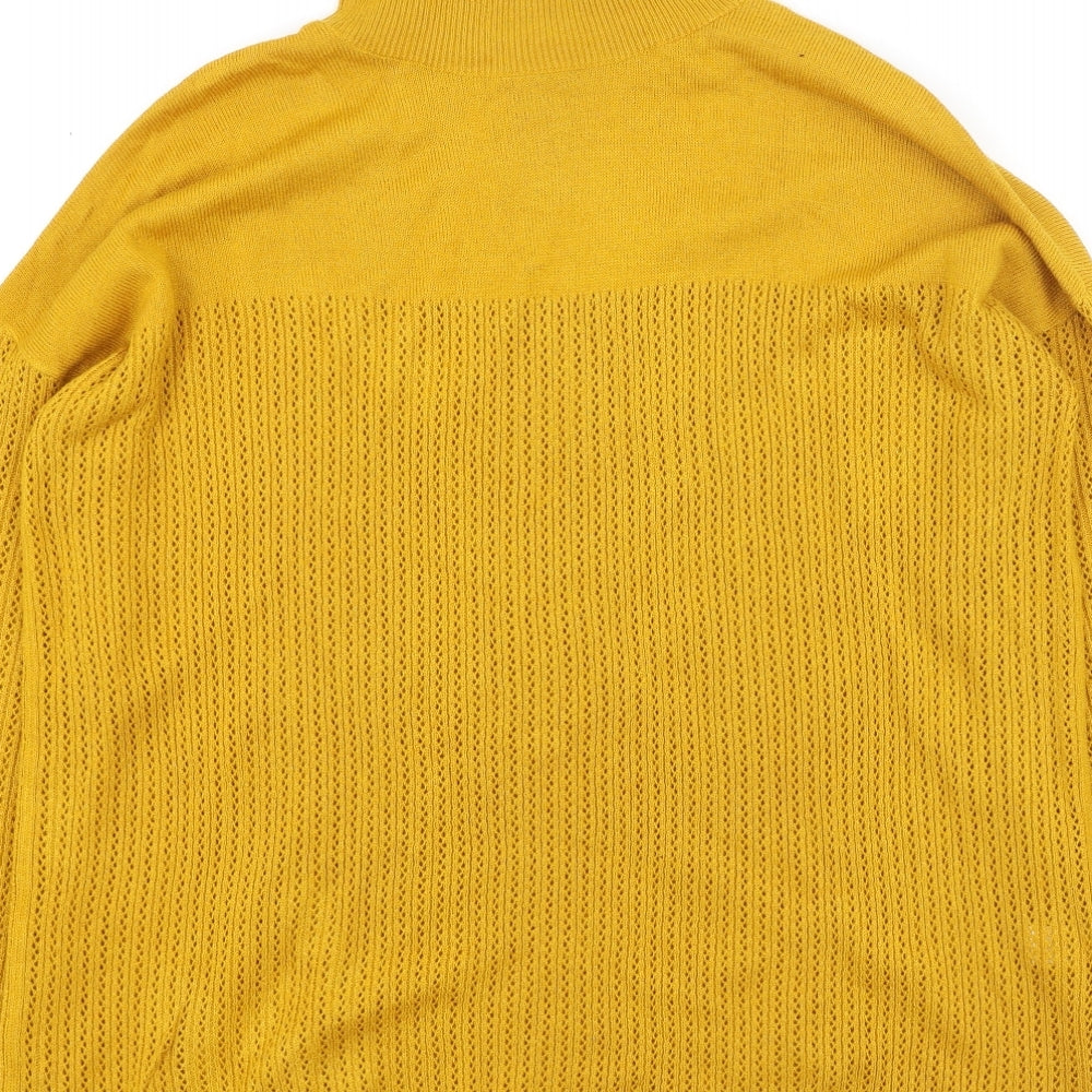 TU Womens Yellow High Neck Acrylic Pullover Jumper Size 10