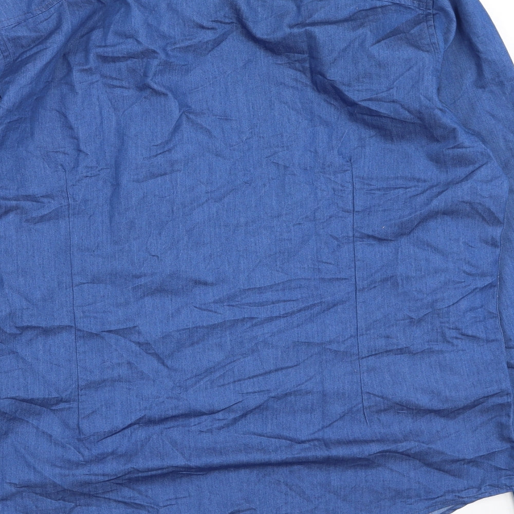 Coofandy Mens Blue Cotton Button-Up Size M Collared