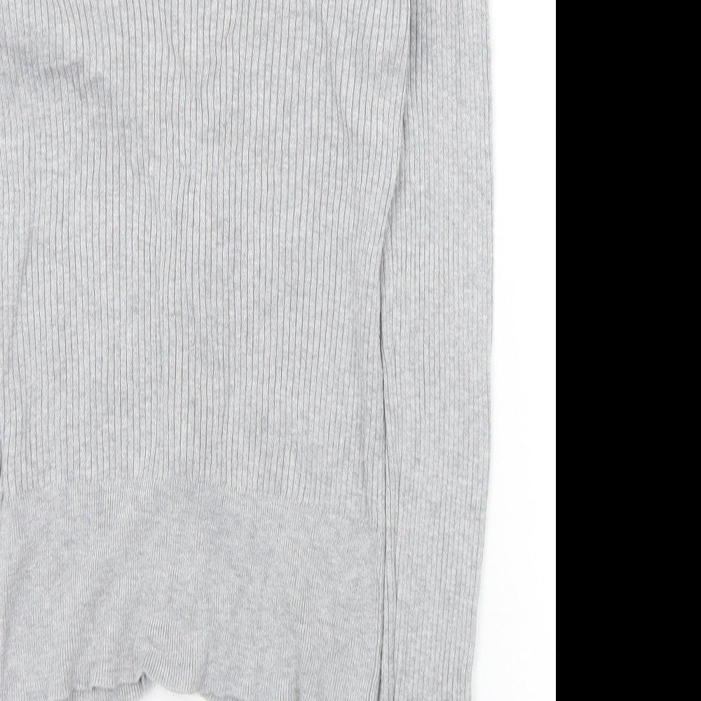 Divided Womens Grey V-Neck Viscose Full Zip Jumper Size S