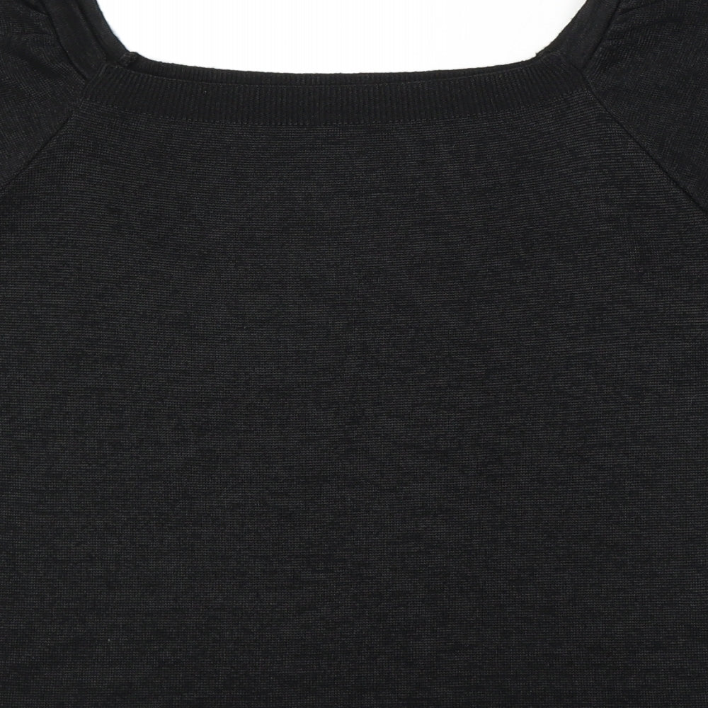 TU Womens Black Round Neck Polyester Pullover Jumper Size 12