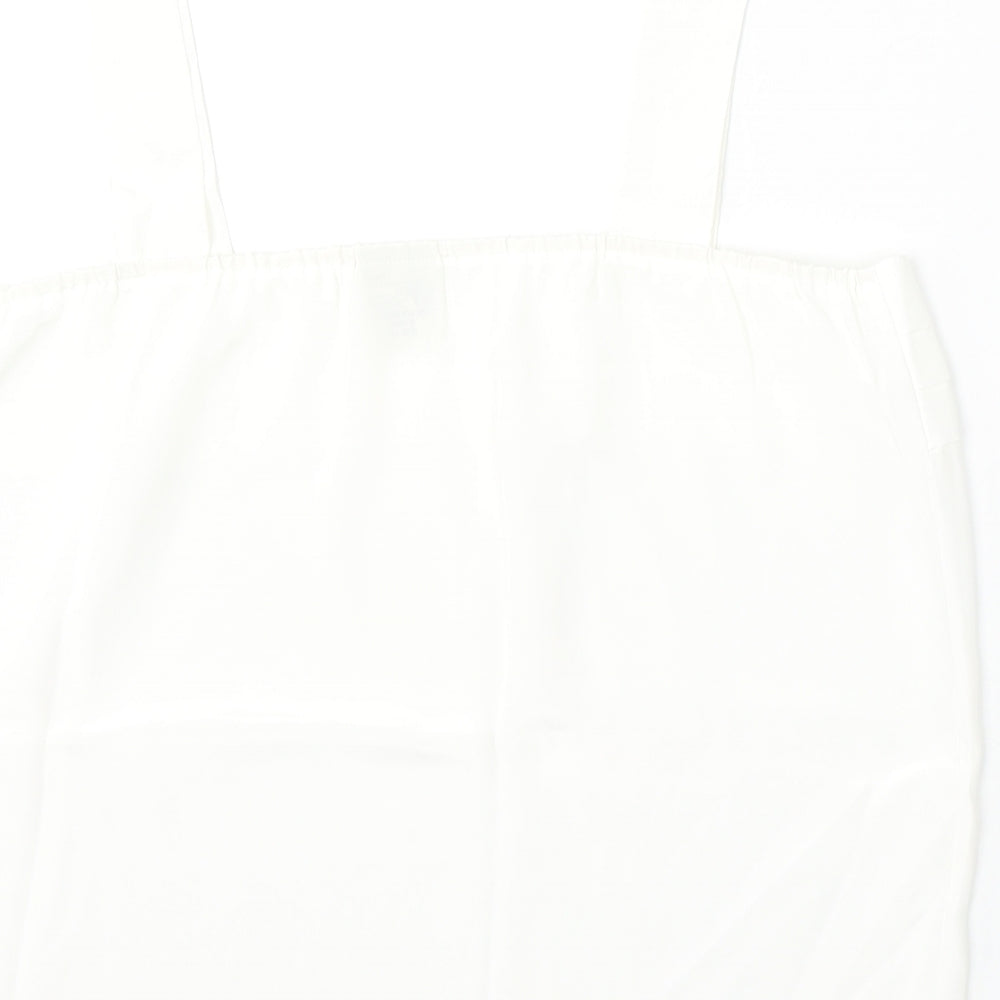 Classics Woman Womens White Polyester Basic Tank Size 18 Square Neck