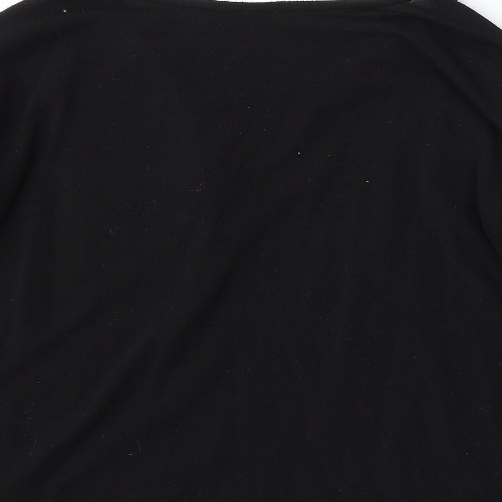 Atmosphere Womens Black Round Neck Polyester Pullover Jumper Size 14