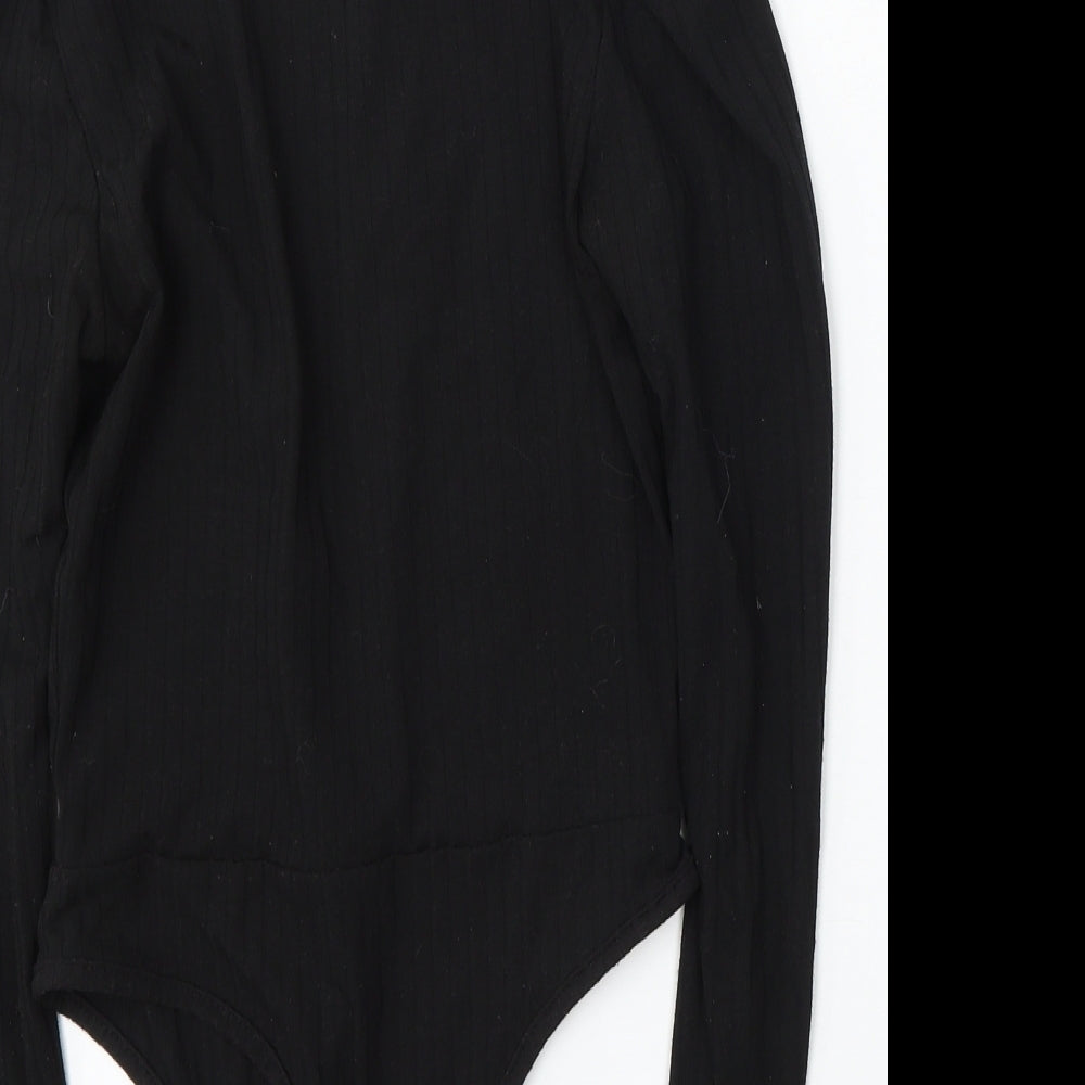 Miss Pap Womens Black Polyester Bodysuit One-Piece Size 6