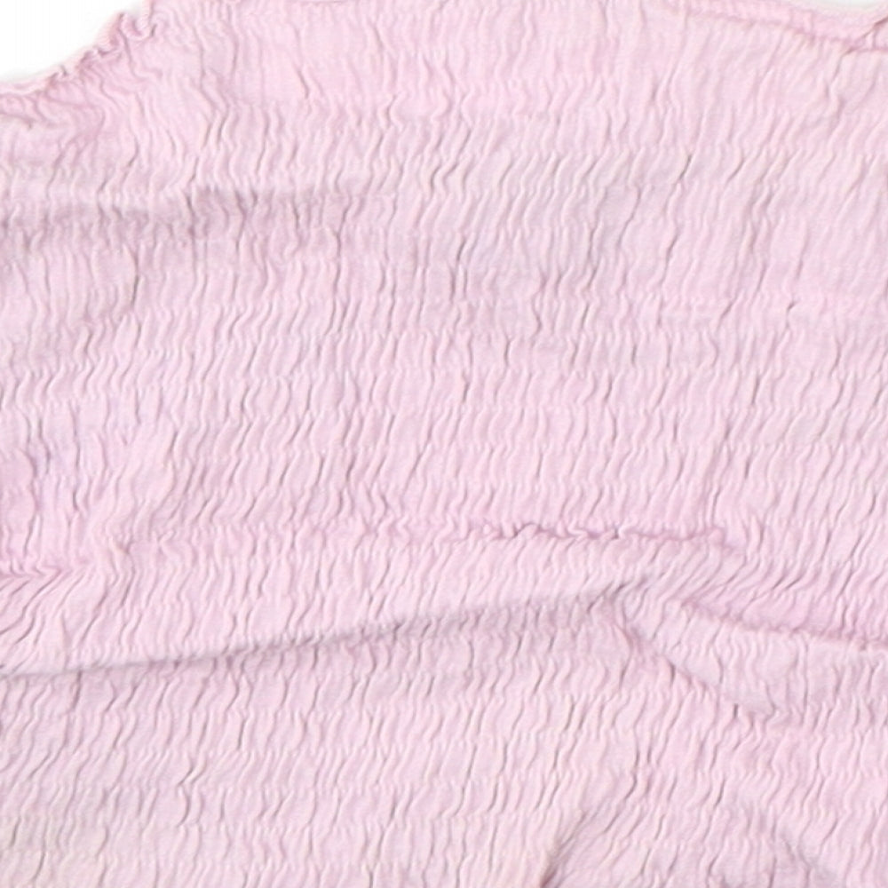 New Look Womens Pink Polyester Basic Tank Size S Square Neck