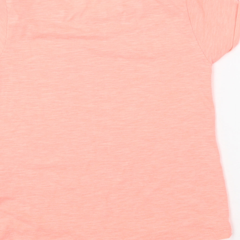 Dunnes Stores Girls Pink Polyester Basic T-Shirt Size 5-6 Years Round Neck