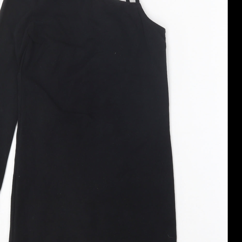 SheIn Girls Black Cotton Mini Size 10 Years One Shoulder