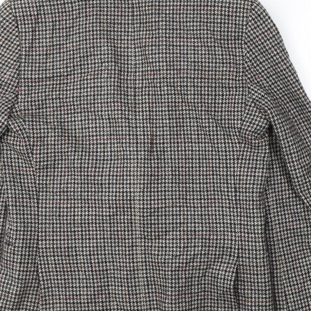 Preworn Mens Green Houndstooth Wool Jacket Suit Jacket Size 40