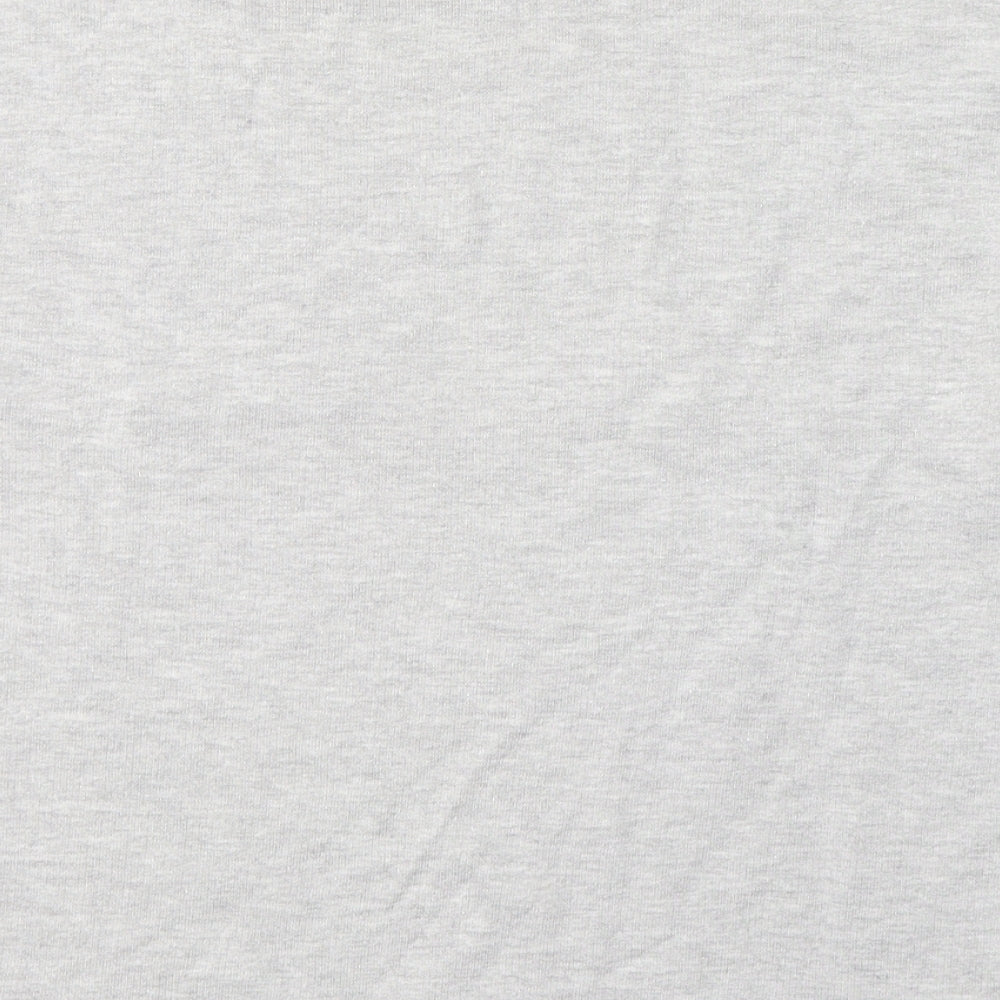 New Look Womens Grey Cotton Jersey Blouse Size 12 Round Neck