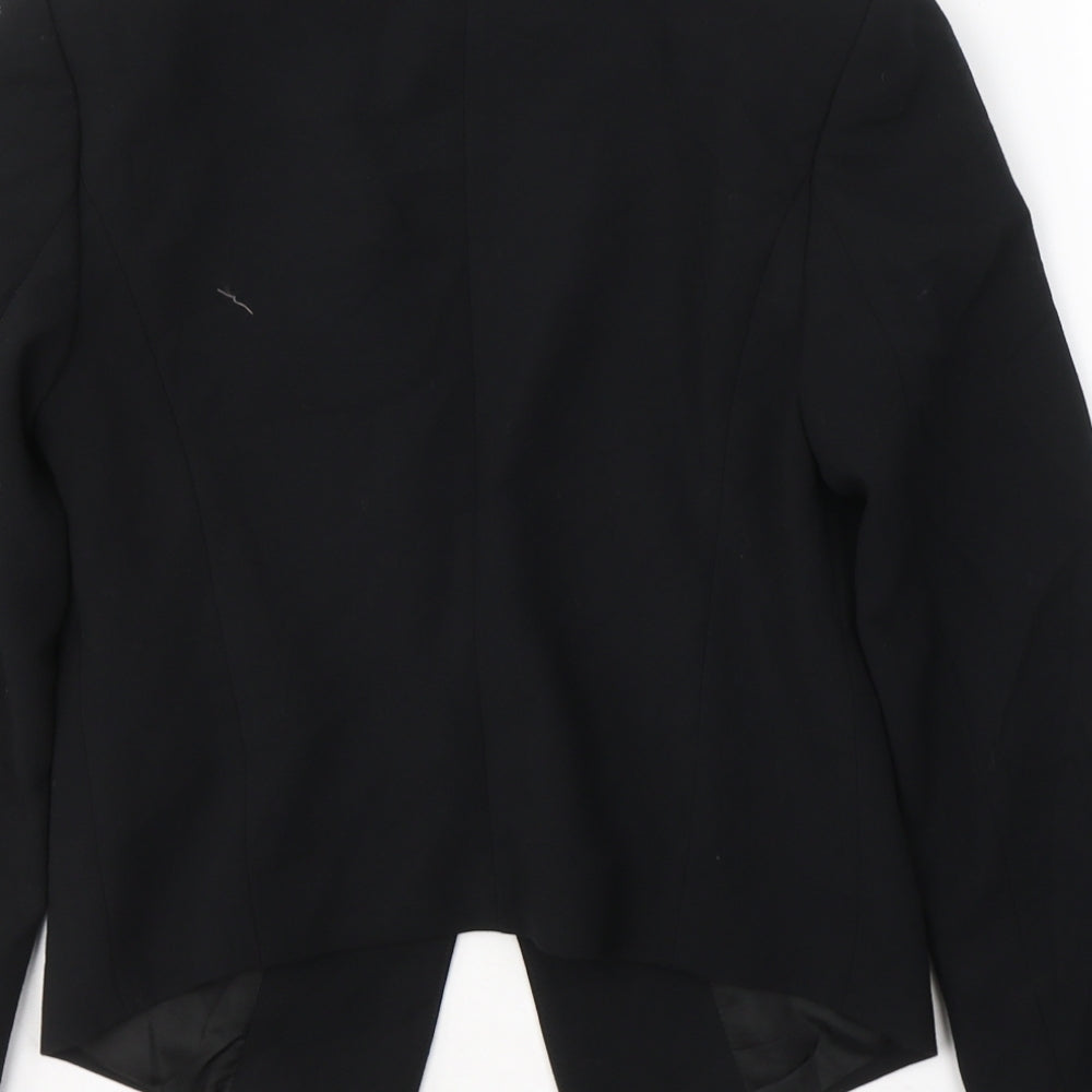 Topshop Womens Black Polyester Jacket Blazer Size 6 - Open