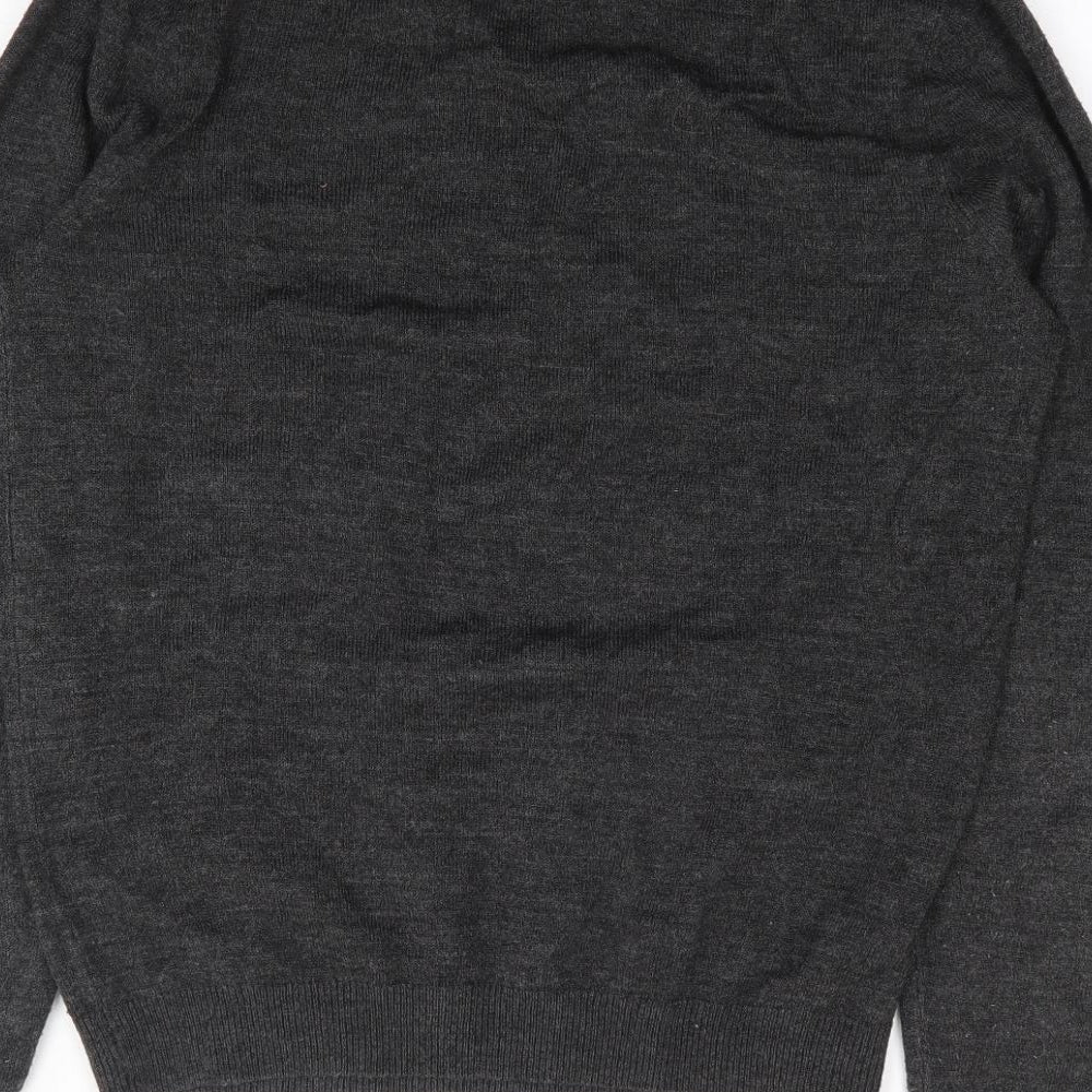 New Look Men Mens Grey Crew Neck Acrylic Pullover Jumper Size S