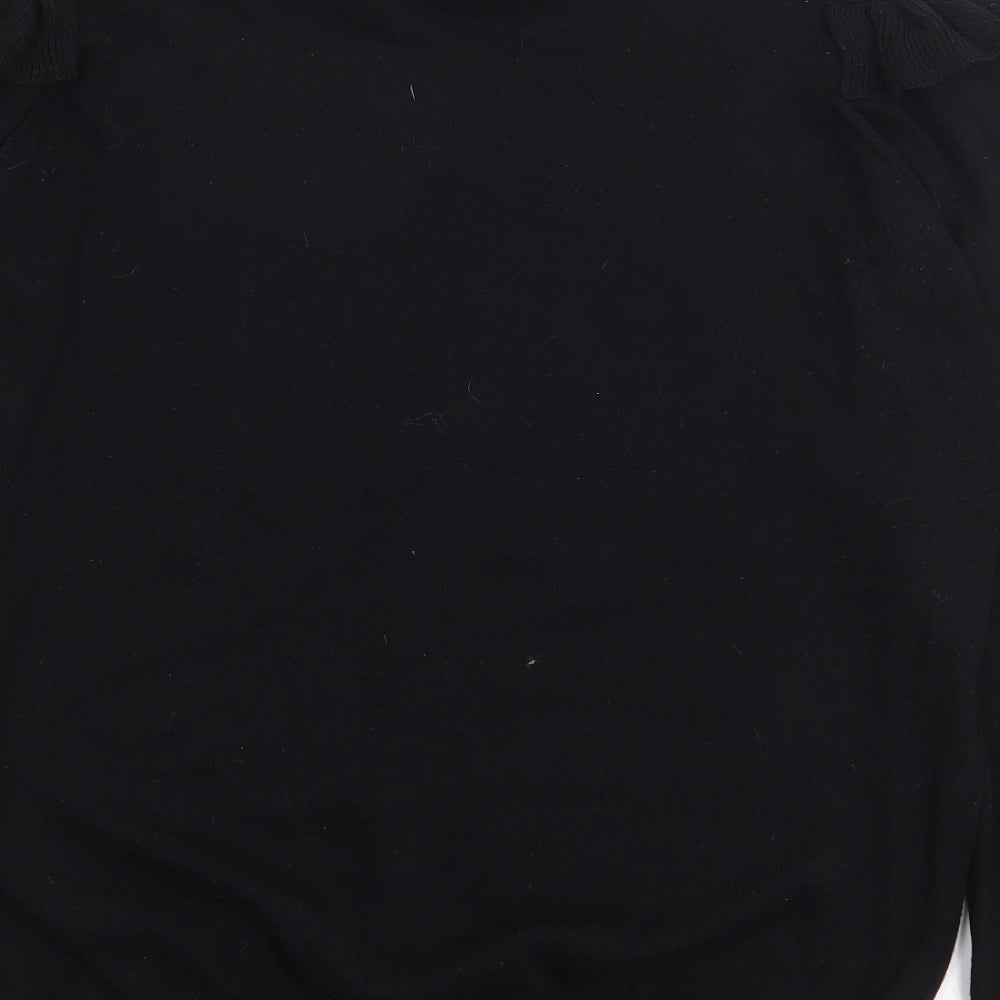 C&A Womens Black Round Neck Polyester Pullover Jumper Size S