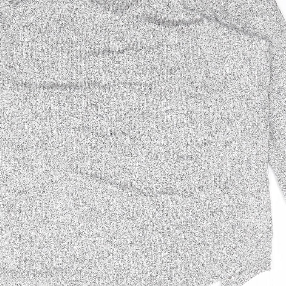 Papaya Womens Grey Viscose Jersey T-Shirt Size 12 V-Neck