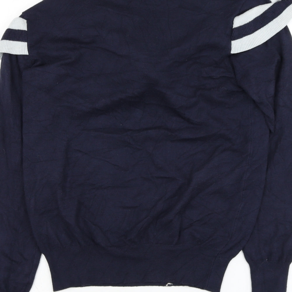 J.M.5 Womens Blue Round Neck Viscose Pullover Jumper Size M