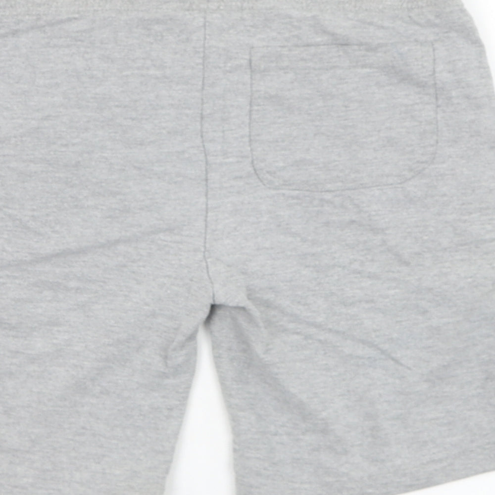 URB65 Boys Grey Polyester Sweat Shorts Size 9-10 Years Regular