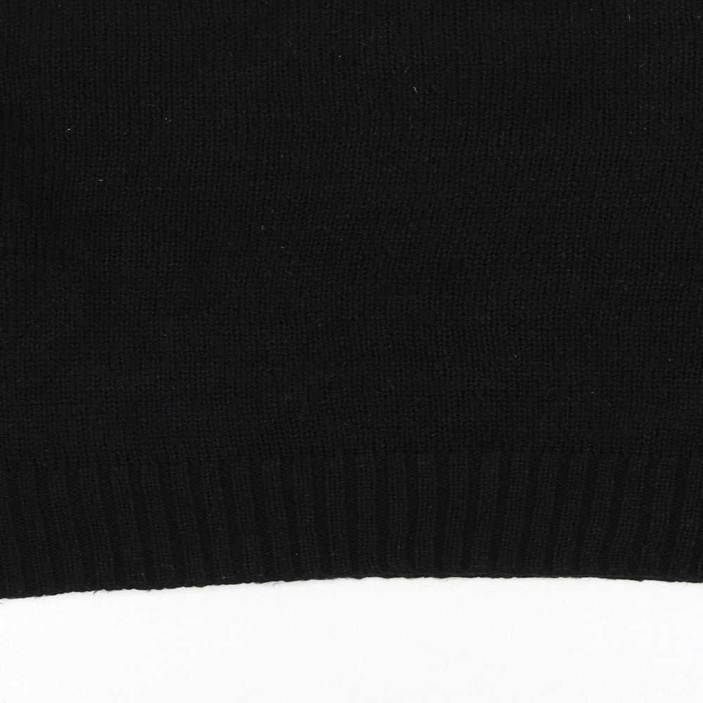 New Look Womens Black Round Neck Acrylic Pullover Jumper Size L