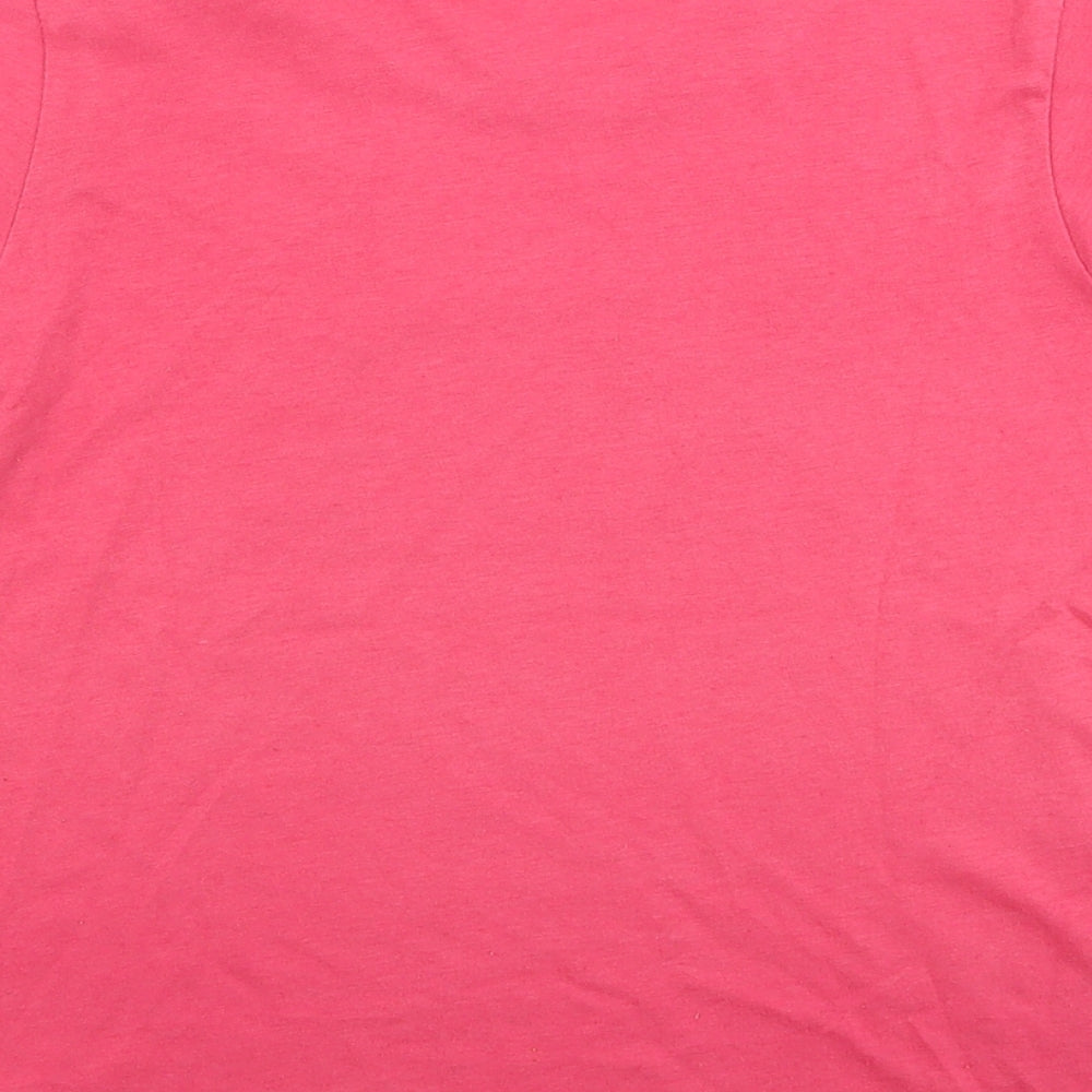 Canterbury Girls Pink Cotton Basic T-Shirt Size 6 Years Round Neck Pullover