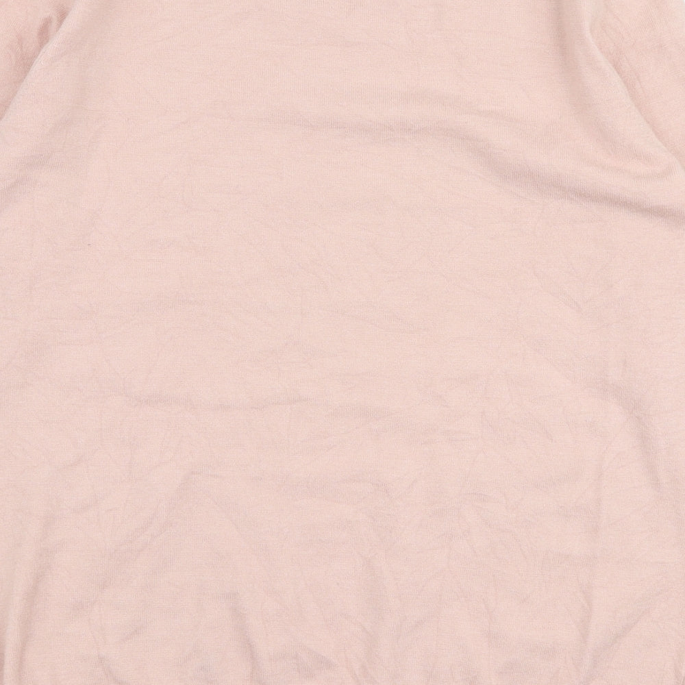 M&Co Womens Pink Round Neck Viscose Pullover Jumper Size 16 - stars