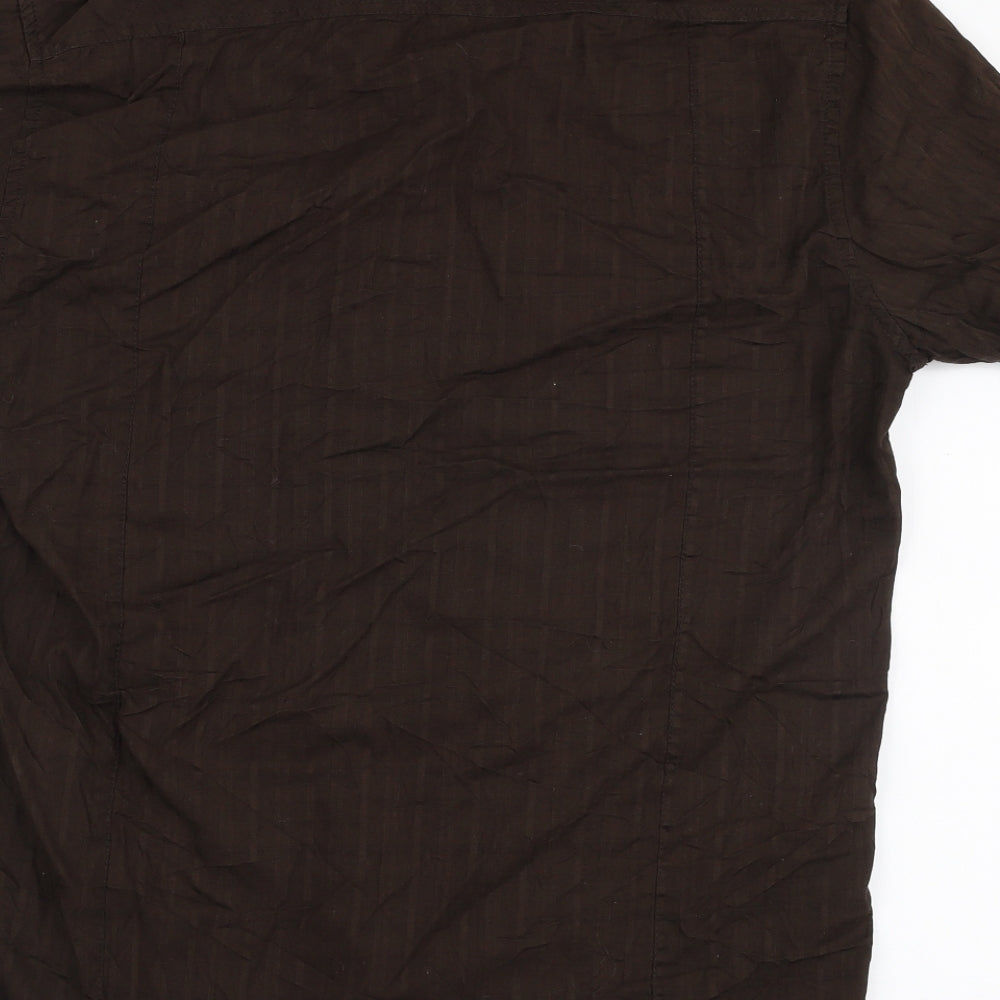 Cedar Wood State Mens Brown Cotton Button-Up Size L Collared Button