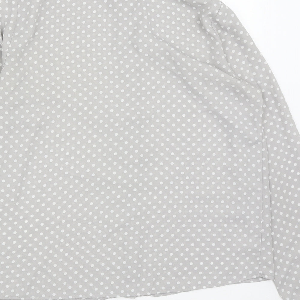 Atmosphere Womens Green Polka Dot Polyester Basic Button-Up Size 10 Collared