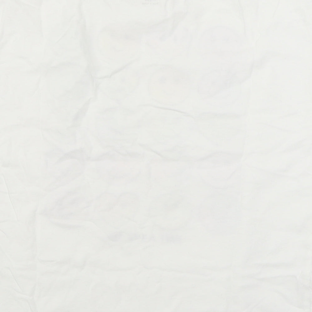 Marks and Spencer Boys White 100% Cotton Basic T-Shirt Size 11-12 Years Round Neck Pullover