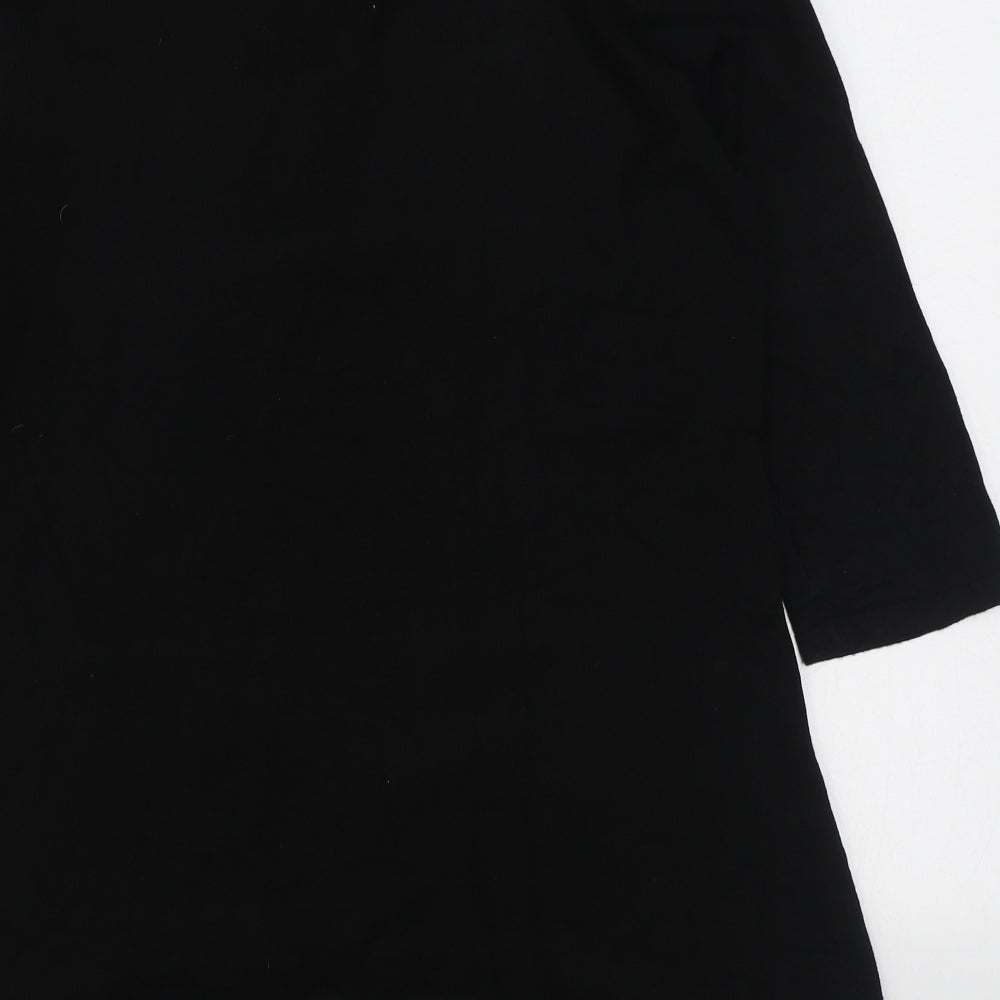 Michele Hope Womens Black Viscose Jumper Dress Size 10 V-Neck Pullover