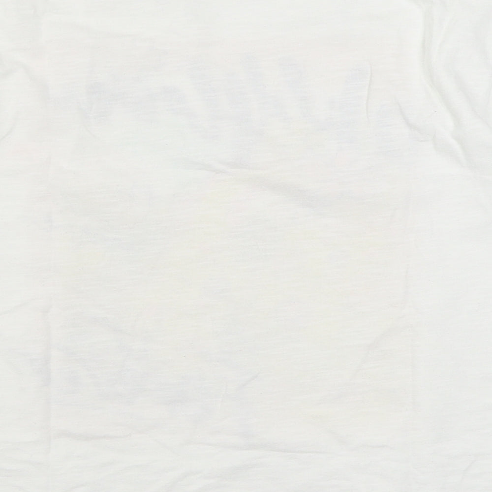 NEXT Girls White 100% Cotton Basic T-Shirt Size 9 Years Round Neck Pullover