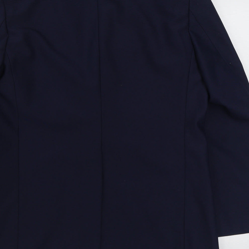 Preworn Mens Blue Polyester Jacket Suit Jacket Size 42