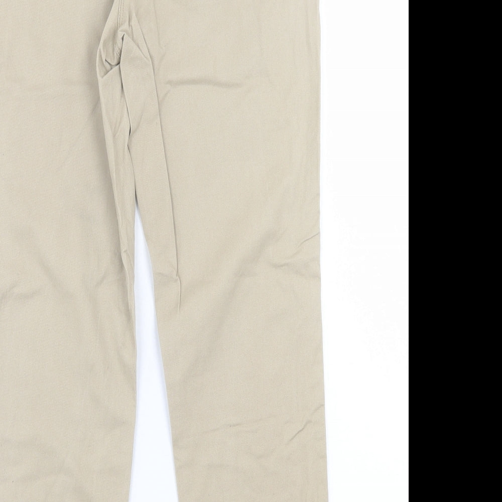 Papaya Womens Beige Cotton Straight Jeans Size 10 L28 in Regular Button