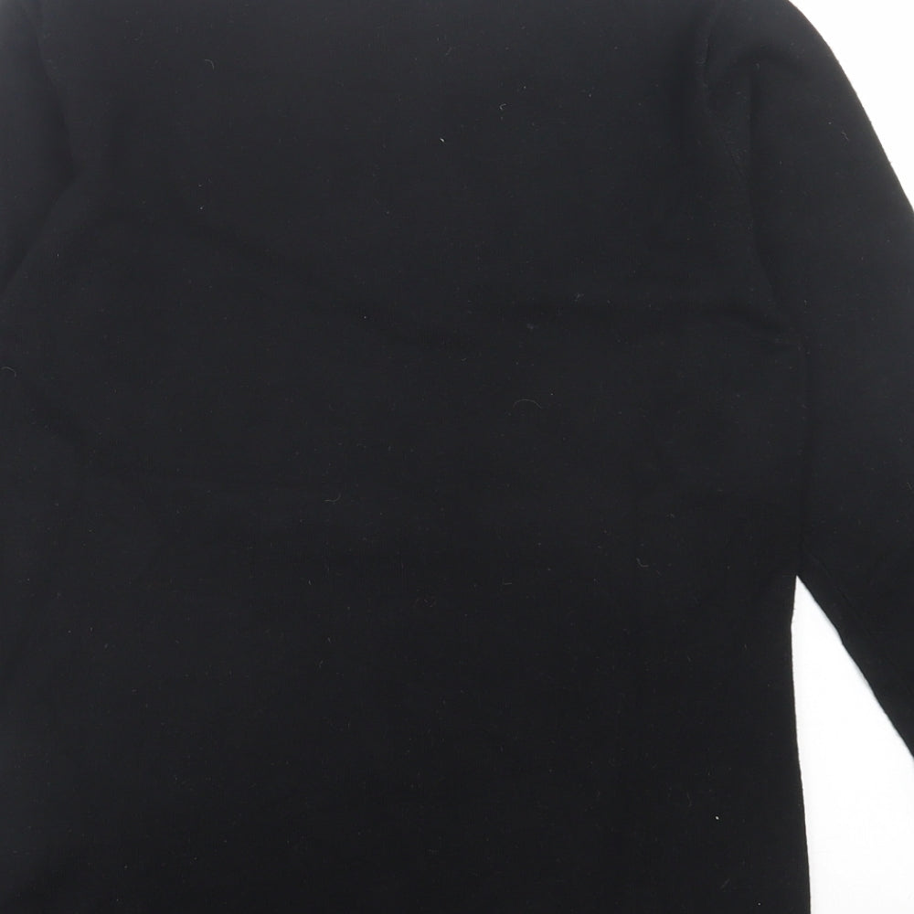 Casamia Womens Black Crew Neck Striped Viscose Pullover Jumper Size S