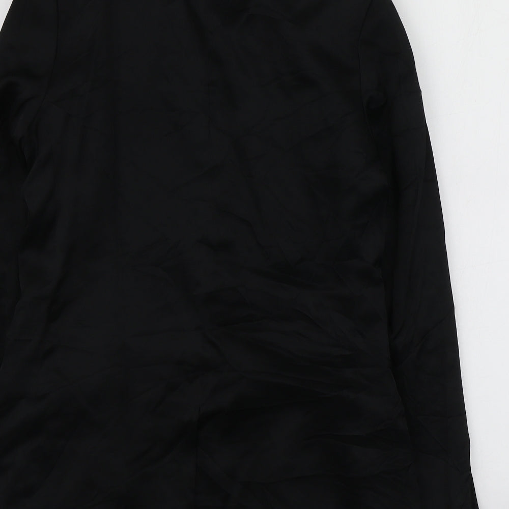 H&M Womens Black Viscose Jacket Suit Jacket Size 36