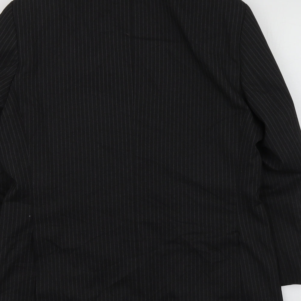 Marks & Spencer Mens Grey Striped Polyester Jacket Suit Jacket Size M