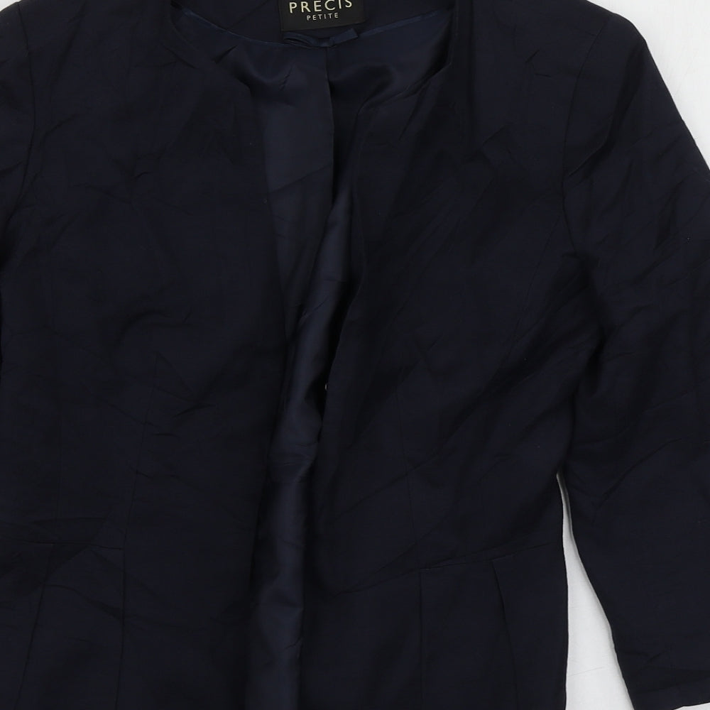 Precis Womens Blue Jacket Blazer Size 6