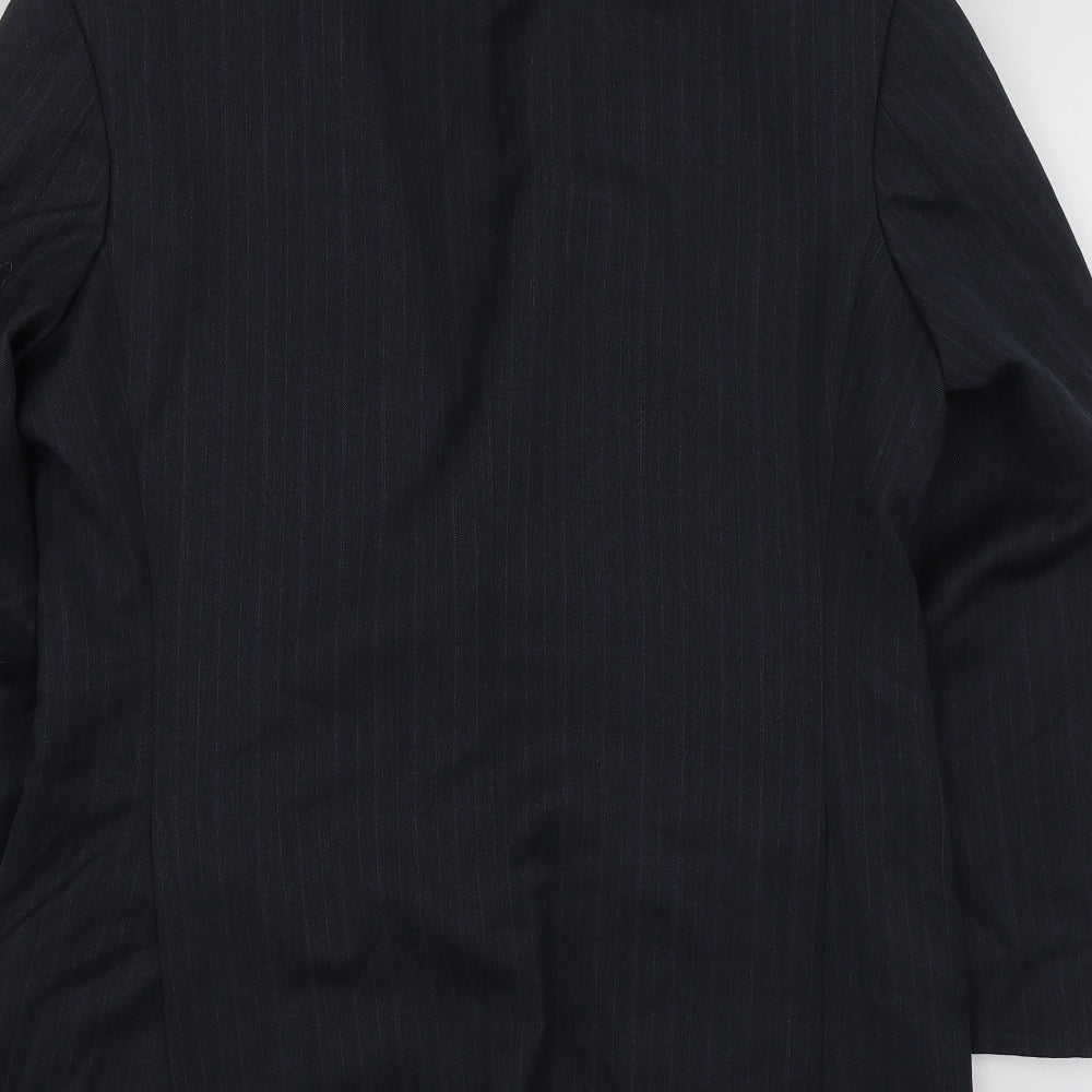Marks & Spencer Mens Grey Striped Polyester Jacket Suit Jacket Size S