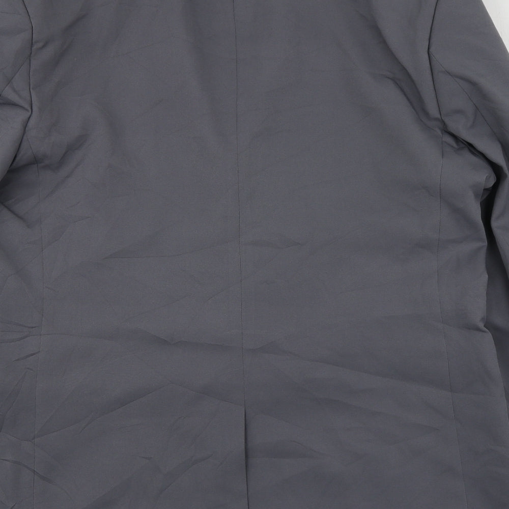 boohooMAN Mens Grey Polyester Jacket Suit Jacket Size L