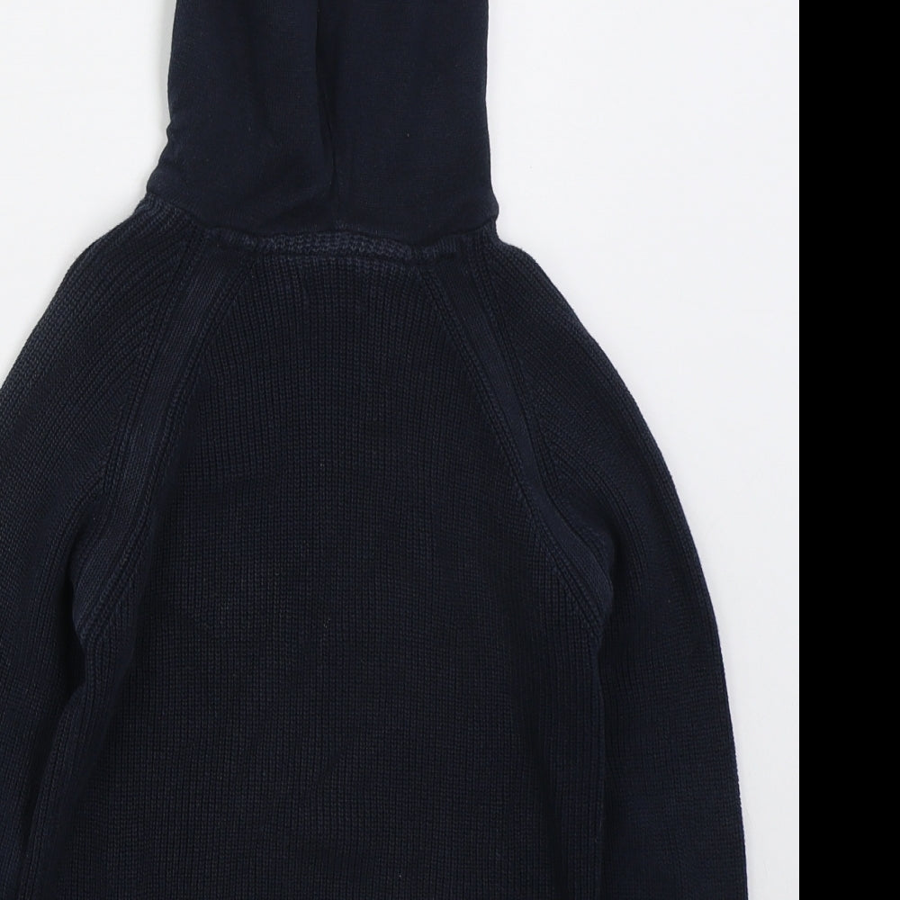 Next Boys Blue Cotton Pullover Hoodie Size 6 Years Pullover