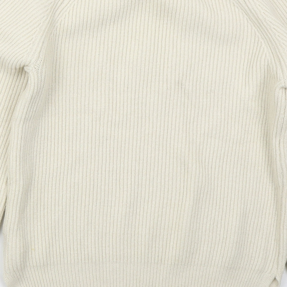 NEXT Womens Beige V-Neck Viscose Pullover Jumper Size XS