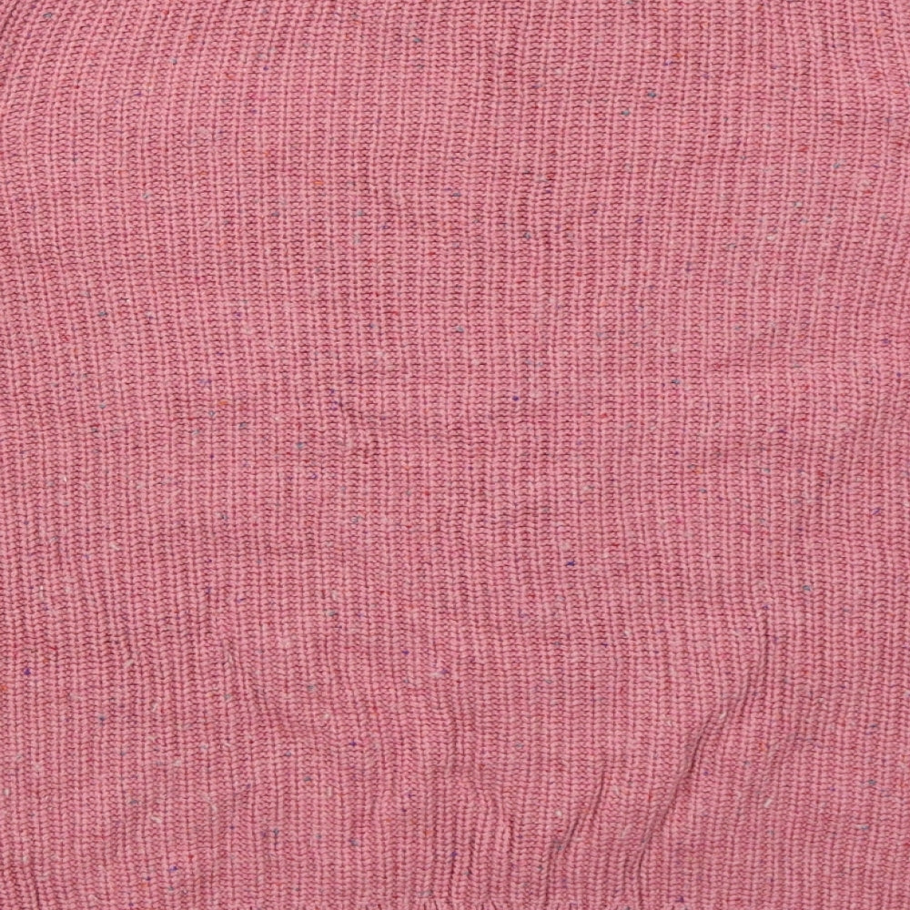 Marks and Spencer Womens Pink Crew Neck Cotton Pullover Jumper Size L
