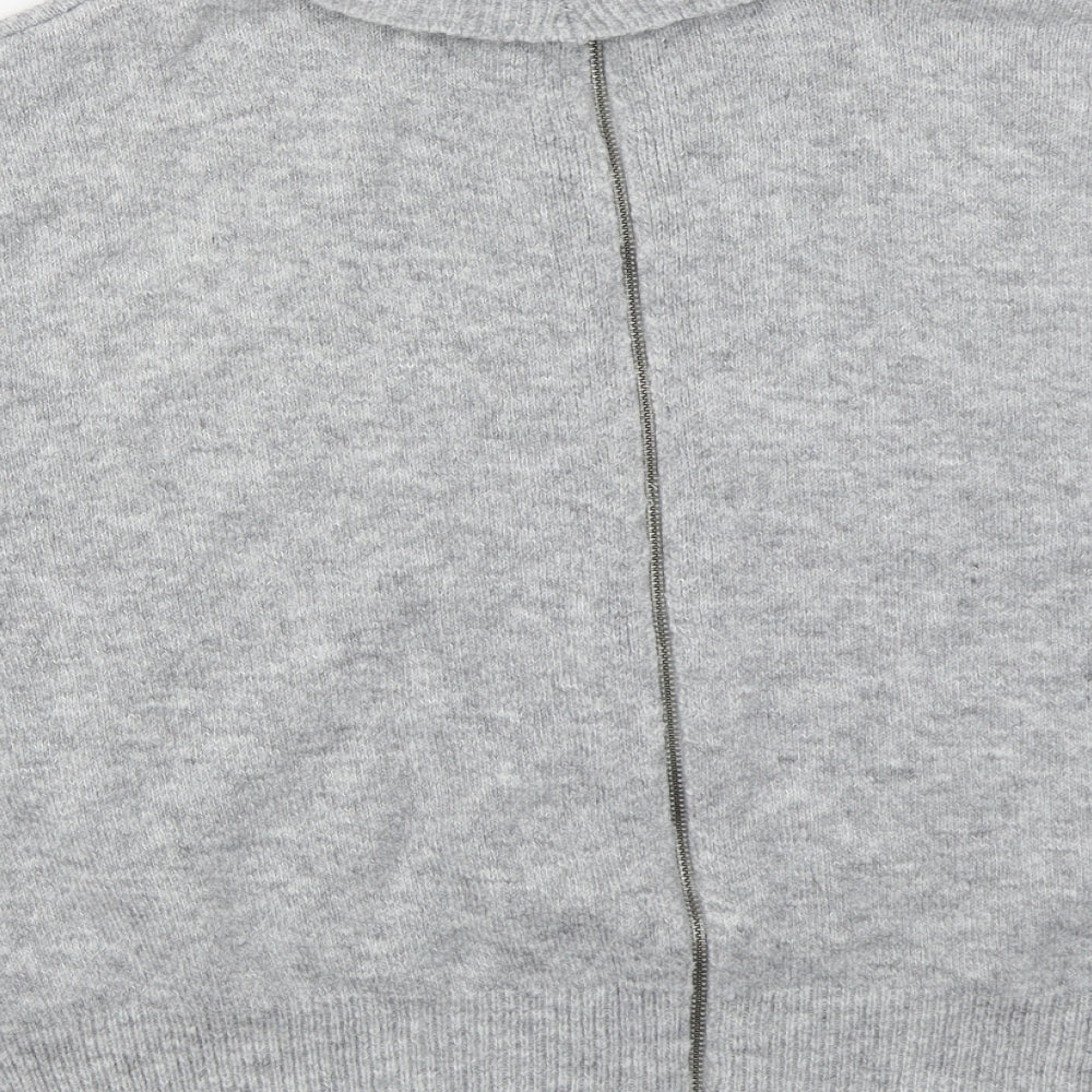 Topshop Womens Grey Roll Neck Acrylic Pullover Jumper Size 6