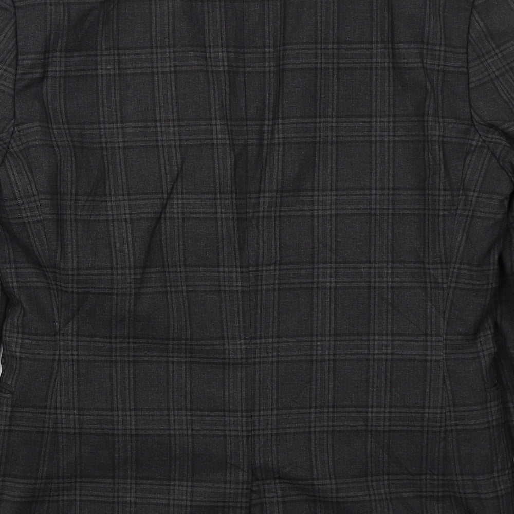 NEXT Mens Grey Check Polyester Jacket Suit Jacket Size 38