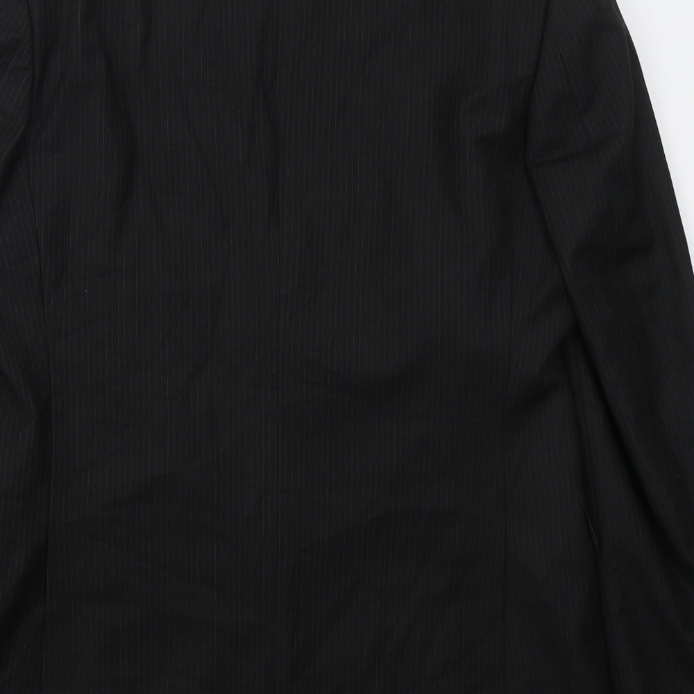 New Look Mens Black Striped Polyester Jacket Suit Jacket Size 40