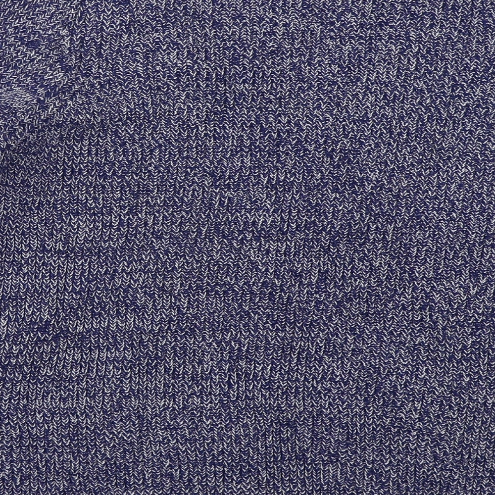 M&Co Womens Blue V-Neck Cotton Pullover Jumper Size 16