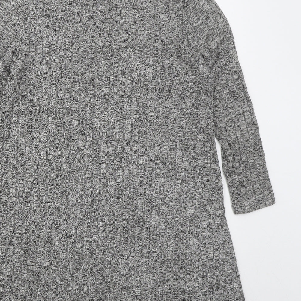 VERO MODA Womens Grey Viscose Jumper Dress Size S Mock Neck Pullover